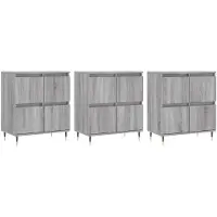 vidaXL Sideboards 3 pcs. Gris Sonoma Matériau dérivé du bois