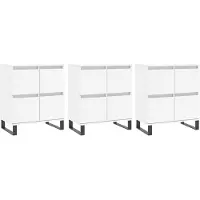 vidaXL Sideboards 3 pcs. Blanc Bois composite