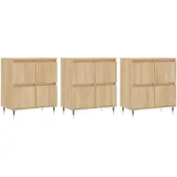 vidaXL Sideboards 3 pcs. chêne Sonoma bois composite