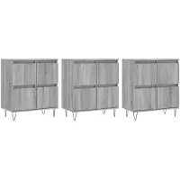 vidaXL Sideboards 3 pcs. Gris Sonoma Matériau dérivé du bois