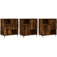 vidaXL Sideboards 3 pcs. Chêne fumé Bois composite