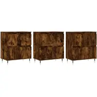 vidaXL Sideboards 3 pcs. Chêne fumé Bois composite