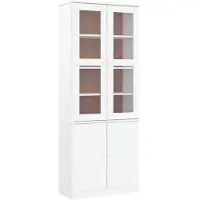vidaXL Armoire vitrine ALTA blanc 77x35x186,5 cm Pin massif