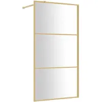 vidaXL Paroi de douche pour passage piétonnier ESG verre clair Golden 115x195cm