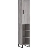 vidaXL Highboard Gris Sonoma 34,5x34x180 cm Matériau dérivé du bois