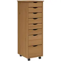 vidaXL Armoire roulante avec tiroirs MOSS bois de pin marron miel