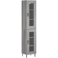 vidaXL Highboard Gris Sonoma 34,5x34x180 cm Matériau dérivé du bois