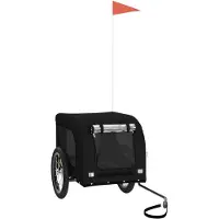 vidaXL Remorque pour vélo Chiens Noir Tissu Oxford et fer