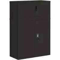 vidaXL Classeur noir 90x40x130 cm acier
