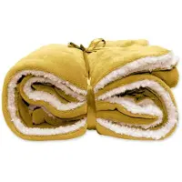 Unique living Plaid Unique Living Lars Bamboo Yellow Jaune-150 x 200 cm