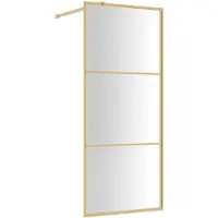 vidaXL Paroi de douche pour passage piétonnier avec verre ESG clair Golden 90x195cm
