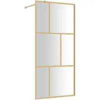 vidaXL Paroi de douche pour passage piétonnier avec verre ESG clair Golden 90x195cm