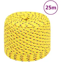 vidaXL Corde de bateau Jaune 8 mm 25 m Polypropylène