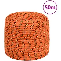 vidaXL Corde de bateau Orange 10 mm 50 m Polypropylène