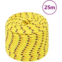 vidaXL Corde de bateau Jaune 14 mm 25 m Polypropylène