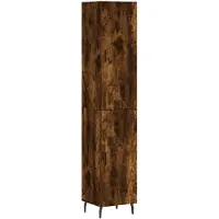 vidaXL Highboard chêne fumé 34,5x34x180 cm bois composite