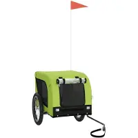 vidaXL Remorque pour vélo Chiens Vert et Noir Tissu Oxford & Fer