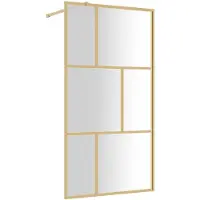 vidaXL Paroi de douche pour passage piétonnier ESG verre clair Golden 100x195cm