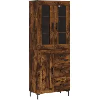 vidaXL Highboard chêne fumé 69,5x34x180 cm bois composite