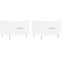 vidaXL Tables basses 2 pcs. Blanc 50x50x40 cm Bois composite