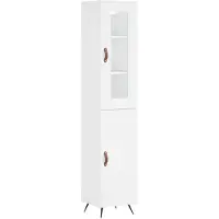 vidaXL Buffet haut Blanc 34,5x34x180 cm Bois d'ingénierie