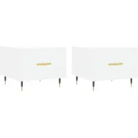 vidaXL Tables basses 2 pcs. Blanc 50x50x40 cm Bois composite