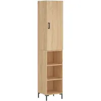 vidaXL Highboard chêne Sonoma 34,5x34x180 cm Matériau dérivé du bois