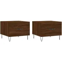 vidaXL Tables basses 2 pcs. Brun imitation chêne 50x50x40 cm bois composite