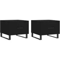 vidaXL Tables basses 2 pièces noir 50x50x40 cm bois composite