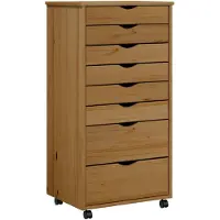 vidaXL Armoire roulante avec tiroirs MOSS bois de pin marron miel