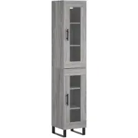 vidaXL Buffet haut Sonoma gris 34,5x34x180 cm Bois d'ingénierie