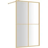 vidaXL Paroi de douche pour passage piétonnier ESG verre clair Golden 118x195cm