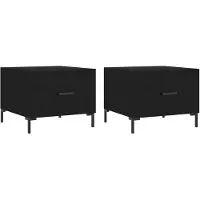 vidaXL Tables basses 2 pièces noir 50x50x40 cm bois composite
