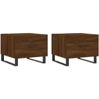 vidaXL Tables basses 2 pcs. Brun imitation chêne 50x50x40 cm bois composite