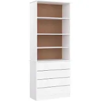 vidaXL Bibliothèque tiroirs ALTA blanc 77x35x186,5cm bois massif pin