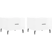 vidaXL Tables basses 2 pcs. Blanc brillant 50x50x40 cm Bois composite