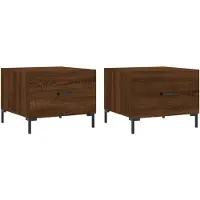 vidaXL Tables basses 2 pcs. Brun imitation chêne 50x50x40 cm bois composite