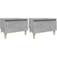 vidaXL Tables d'appoint 2 pcs Gris béton 50x46x35 cm Bois d'ingénierie