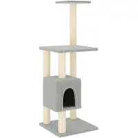 vidaXL Arbre à chat avec colonnes à griffer en sisal gris clair 104 cm