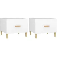 vidaXL Tables basses 2 pcs. Blanc 50x50x40 cm Bois composite