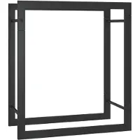 vidaXL Étagère à bois de chauffage noir mat 50x28x56 cm Acier