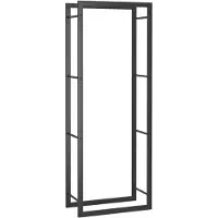 vidaXL Étagère à bois de chauffage noir mat 50x28x132 cm Acier