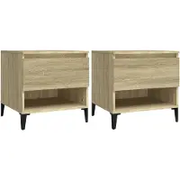 vidaXL Tables d'appoint 2 pcs Chêne sonoma 50x46x50 cm Bois ingénierie