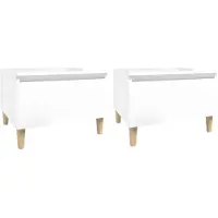 vidaXL Tables d'appoint 2pcs Blanc brillant 50x46x35cm Bois ingénierie