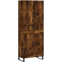 vidaXL Highboard chêne fumé 69,5x34x180 cm bois composite