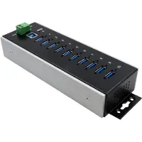 EXSYS EX-1110HMVS-WT (USB-B, 10 ports), Station d’accueil + hub USB, Noir