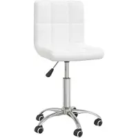 vidaXL Chaise de bureau Pivotante Blanc Similicuir