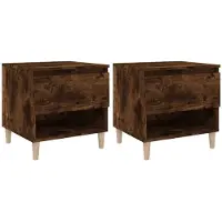 vidaXL Tables de chevet 2 pcs Chêne fumé 50x46x50 cm Bois d’ingénierie