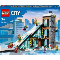 LEGO 60366 City Ski and Climbing Centre, ensemble modulaire avec piste, magasin, café, ascenseur et 8 minifigures, jouet cadeau pour enfants, garçons et filles, à partir de 7 ans