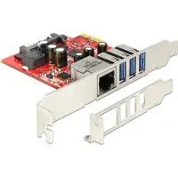 DeLOCK PCI Express Karte > 3 x USB 3.0 externe + 1 x Gigabit LA extern